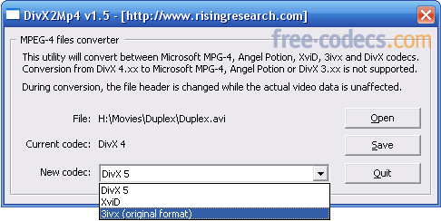 DivX2Mp4 1.6 screenshot