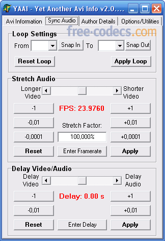 YAAI - Yet Another Avi Info 2.0.3.488 screenshot