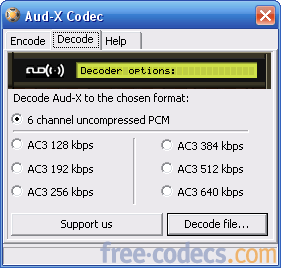 Aud-X surround codec 1.24 screenshot