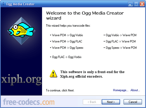 Ogg Media Creator 1.2 screenshot