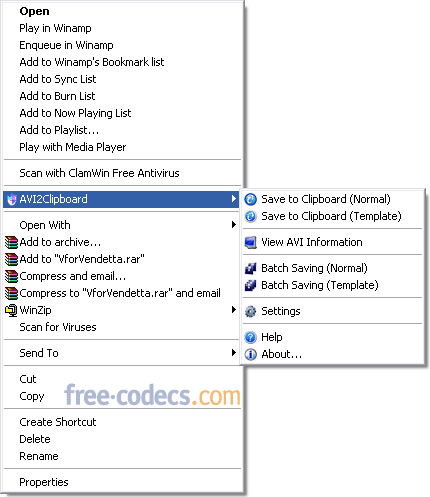 AVI2Clipboard 2.18 screenshot