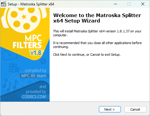 Matroska Splitter 1.8.3.43 screenshot