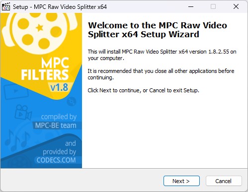 MPC Raw Video Splitter 1.7.1.13 screenshot