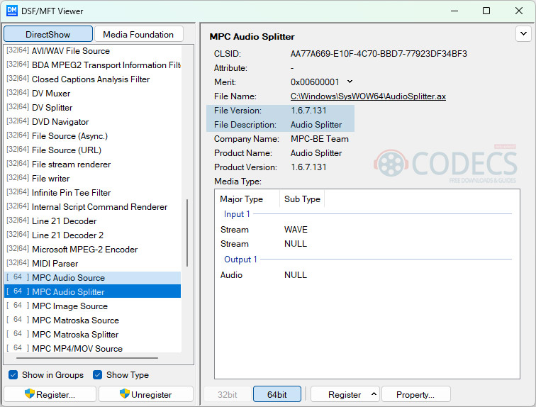 MPC Audio Splitter 1.6.8.35 screenshot