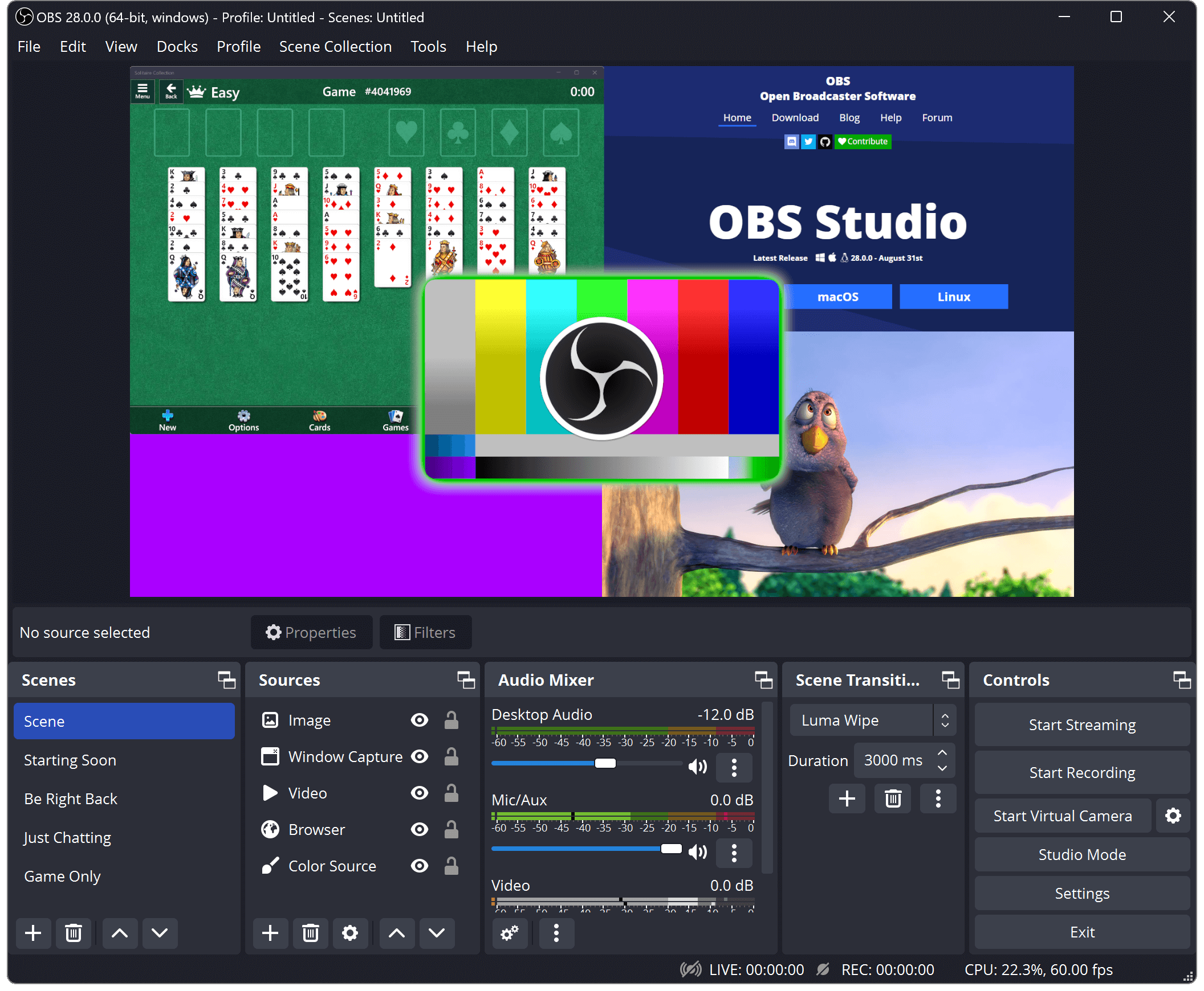 OBS Studio 30.0.0 beta 2 screenshot
