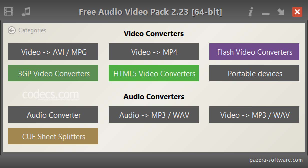 Pazera Free Audio Video Pack 2.23 screenshot