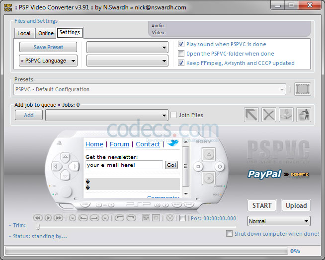PSP Video Converter 3.91 screenshot