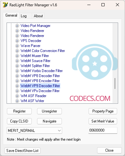 RadLight Filter Manager 1.6 screenshot