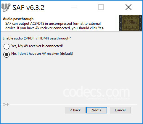 SAF Codec Pack 6.3.2 screenshot