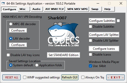 Shark007 Codecs 18.0.8 screenshot