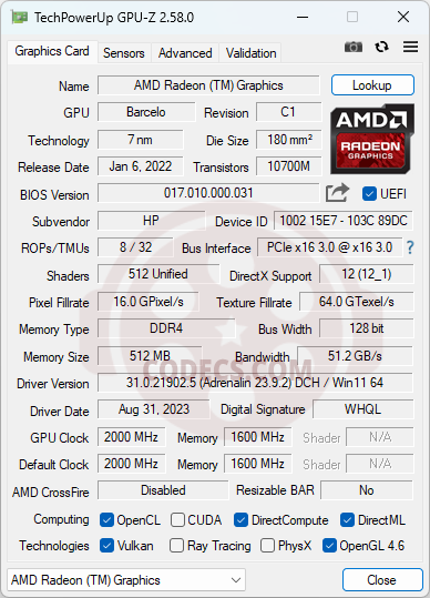 GPU-Z 2.59.0 screenshot
