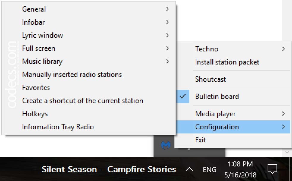 Tray Radio 14.0.4 screenshot