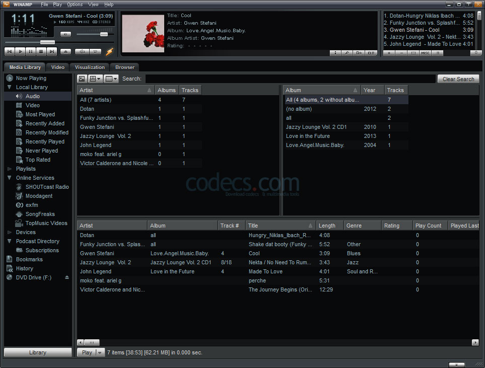 codec multimédia réel winamp