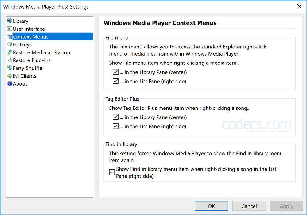 finding codecs for windows media player