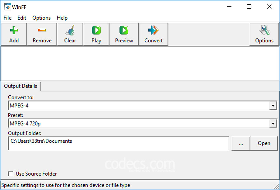 WinFF Video Converter 1.5.5 screenshot