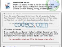 Windows XP AVI Fix 1.01 Screenshot